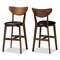 Baxton Studio Eline Black Faux Leather Upholstered Walnut Finished Counter Stool, PK2 144-8075 - alternate 1